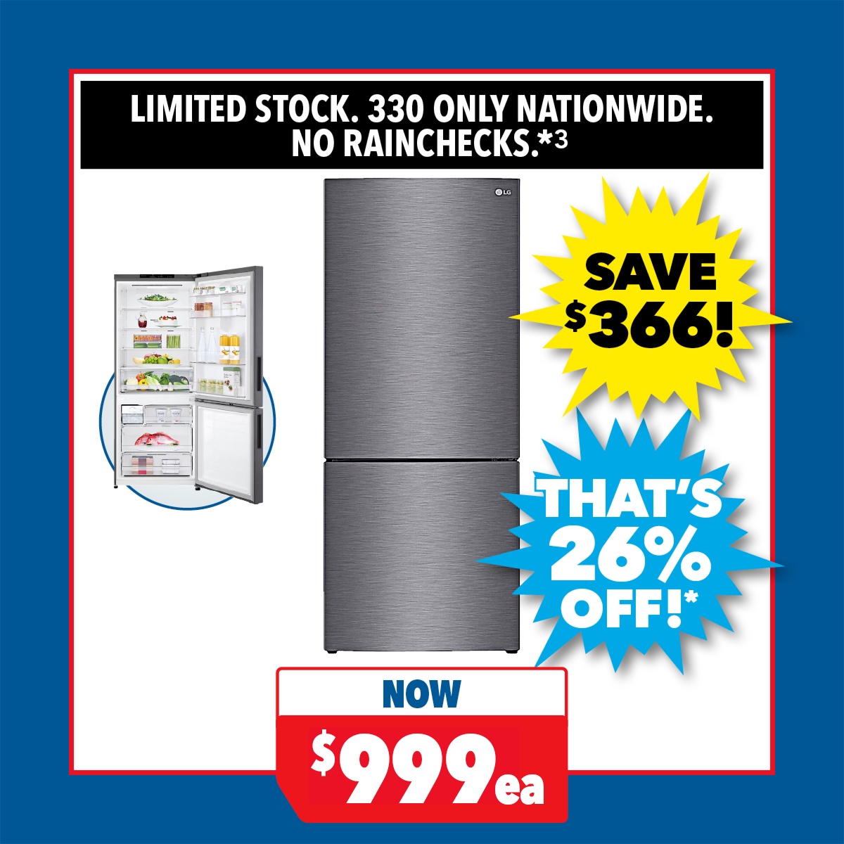 LG 420L Bottom Mount Fridge Freezer