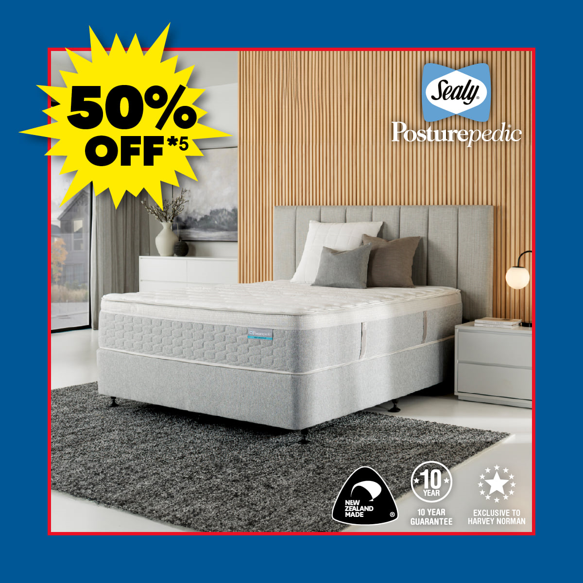 50% Off*³ Harrington Mattress Range by Sealy Posturepedic