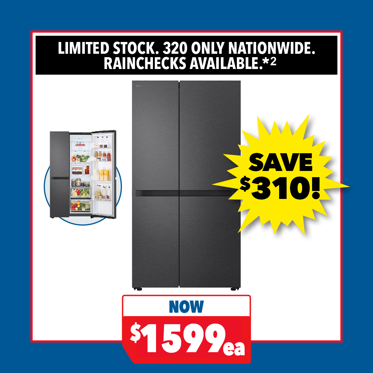 LG 664L Side-by-Side Fridge Freezer