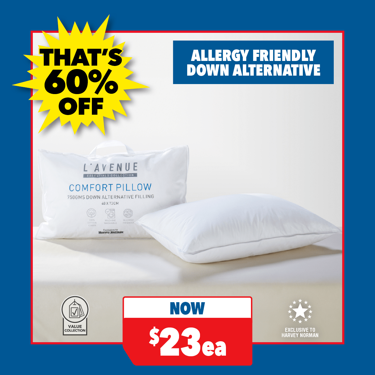 Comfort Medium Pillow by L'Avenue Essentials