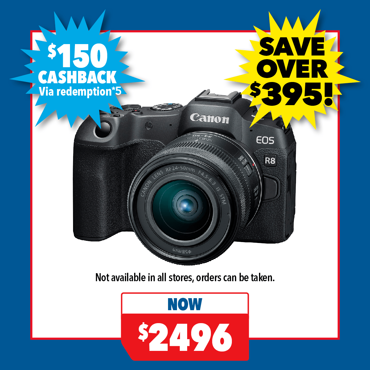 Canon EOS R8 Mirrorless Camera with 24-50mm Lens