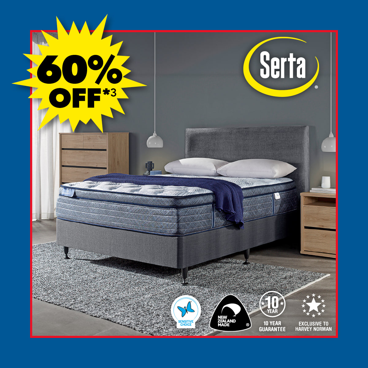 60% Off* Blue Lagoon Mattress Range by Serta