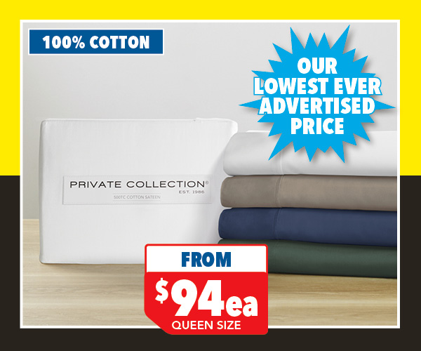 500TC Cotton Sateen Sheet Set by Private Collection