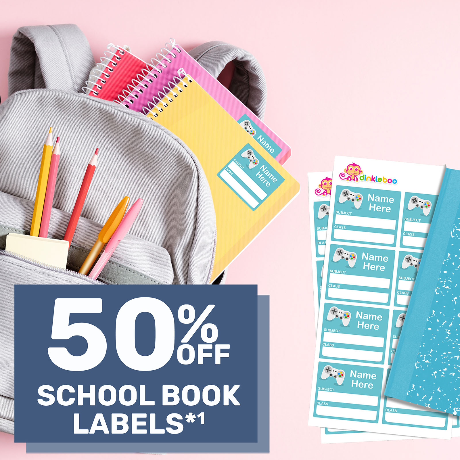 50% off School Book Labels*1
