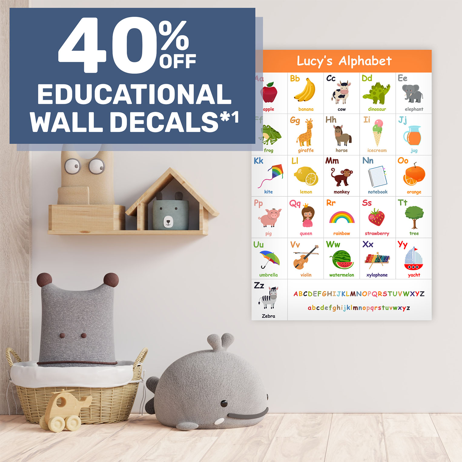 40% off Educational Wall Decals*1