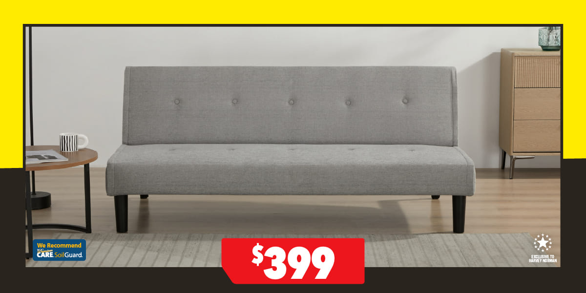 Oslo Fabric Sofa Bed - Light Grey