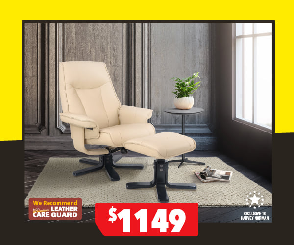 Taby Leather Recliner and Footstool