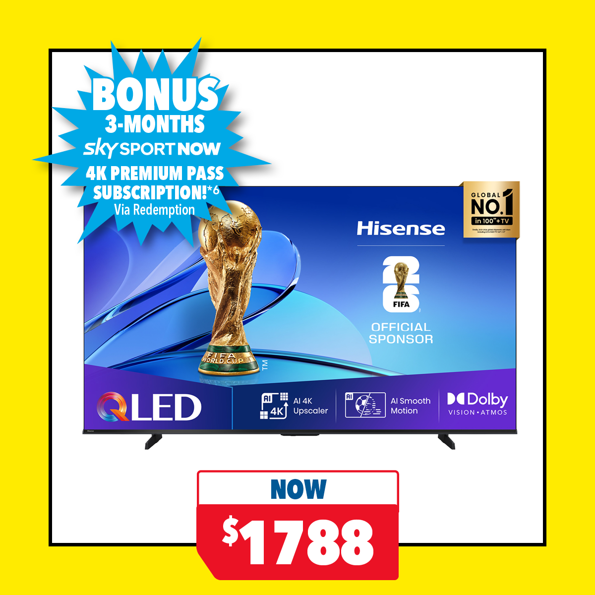 Hisense 75" Smart 4K QLED TV with VIDAA U7 OS