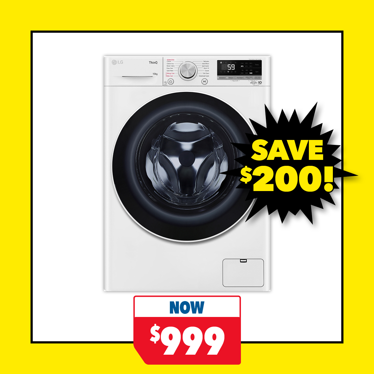 LG 10kg Front Loader Smart Washing Machine