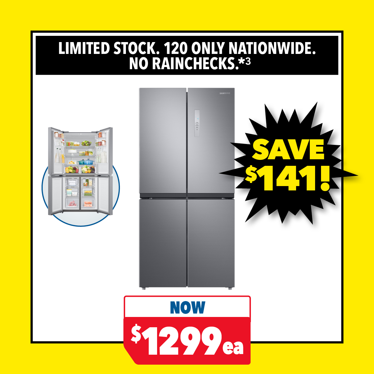 Samsung 488L Quad Door Fridge Freezer