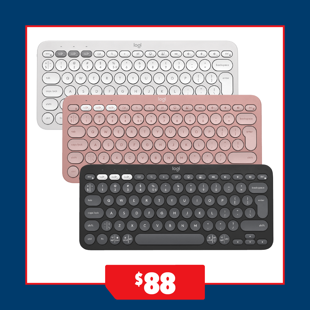 Logitech Keys 2 K380s Pebble Wireless Keyboard