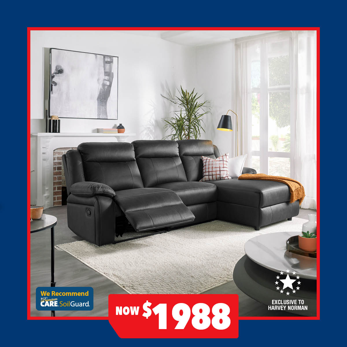 Bentley 3-Seater Fabric Recliner Sofa with Chaise