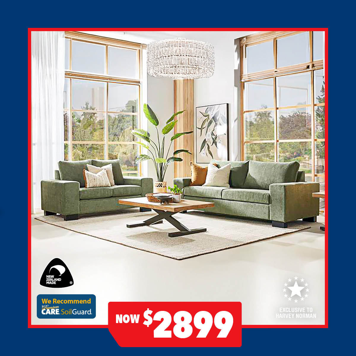 Lisbon 2-Piece Fabric Lounge Suite