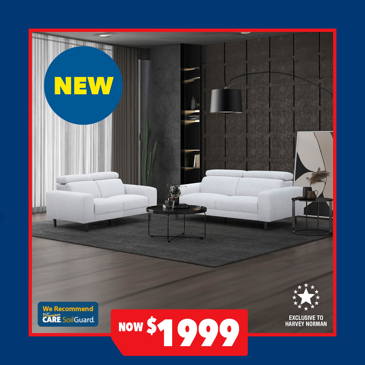 Belle 2-Piece Fabric Lounge Suite