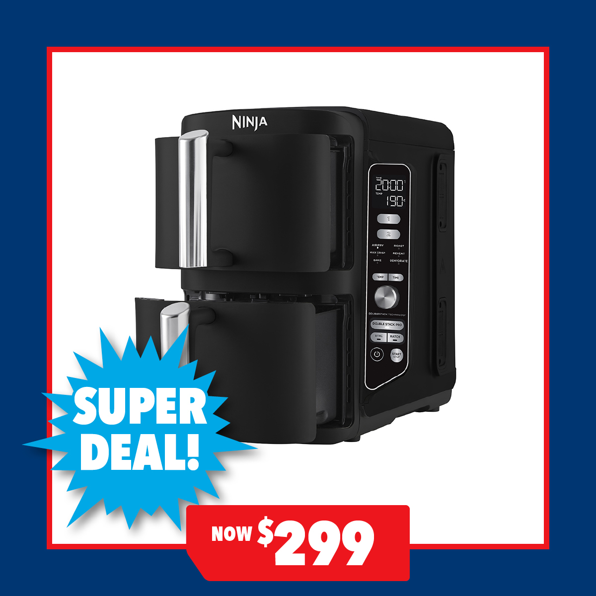 Ninja DoubleStack XXXL 2 Drawer 9.5L Air Fryer