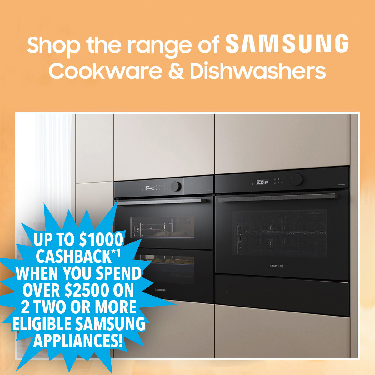 Range of Samsung Cookware & Dishwasher