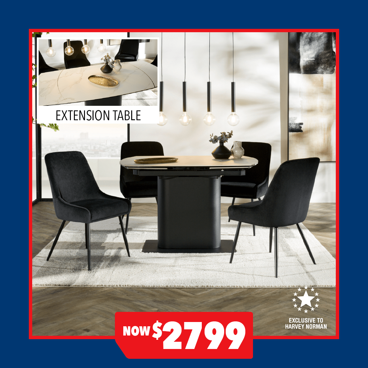 Juliet 5-Piece Extension Dining Suite
