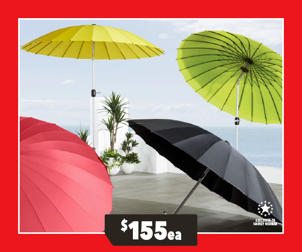 Zibal 24-Rib Polyester Outdoor Umbrella