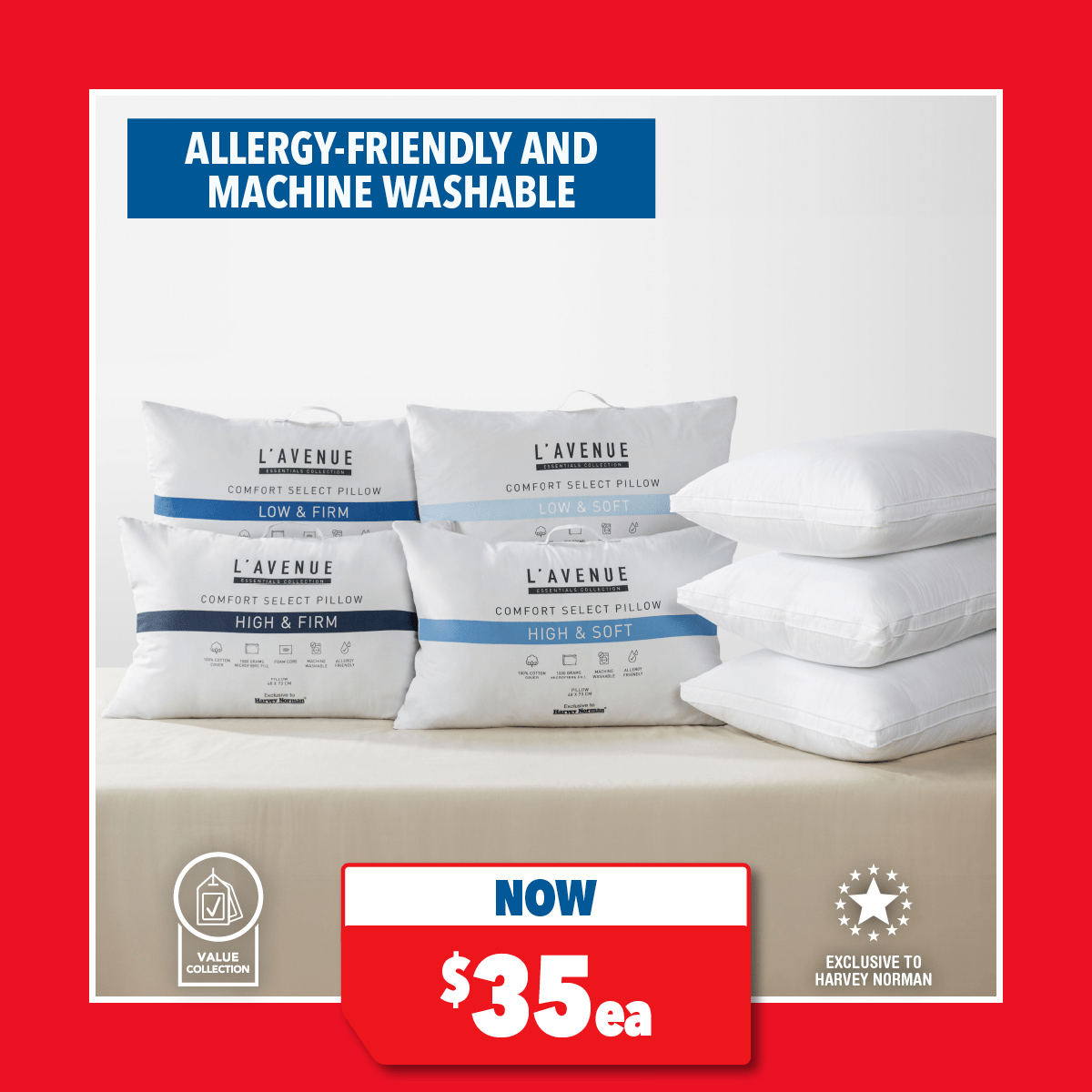 Comfort Select Standard Pillow by L'Avenue