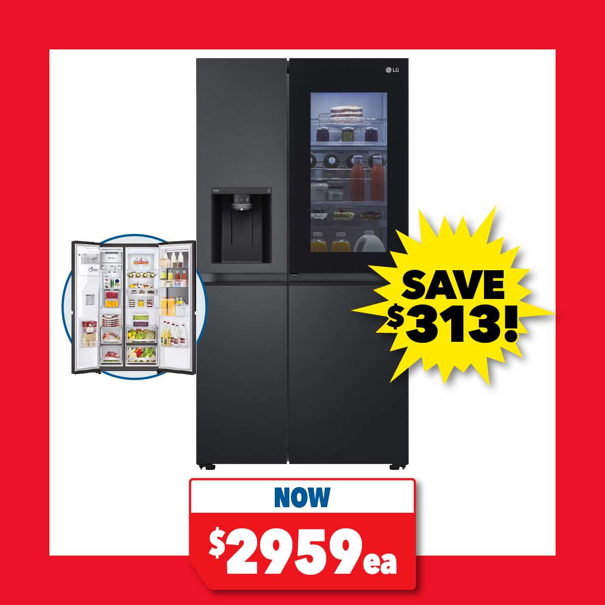LG 635L Side-by-Side Smart Fridge Freezer with Ice & Water Dispenser