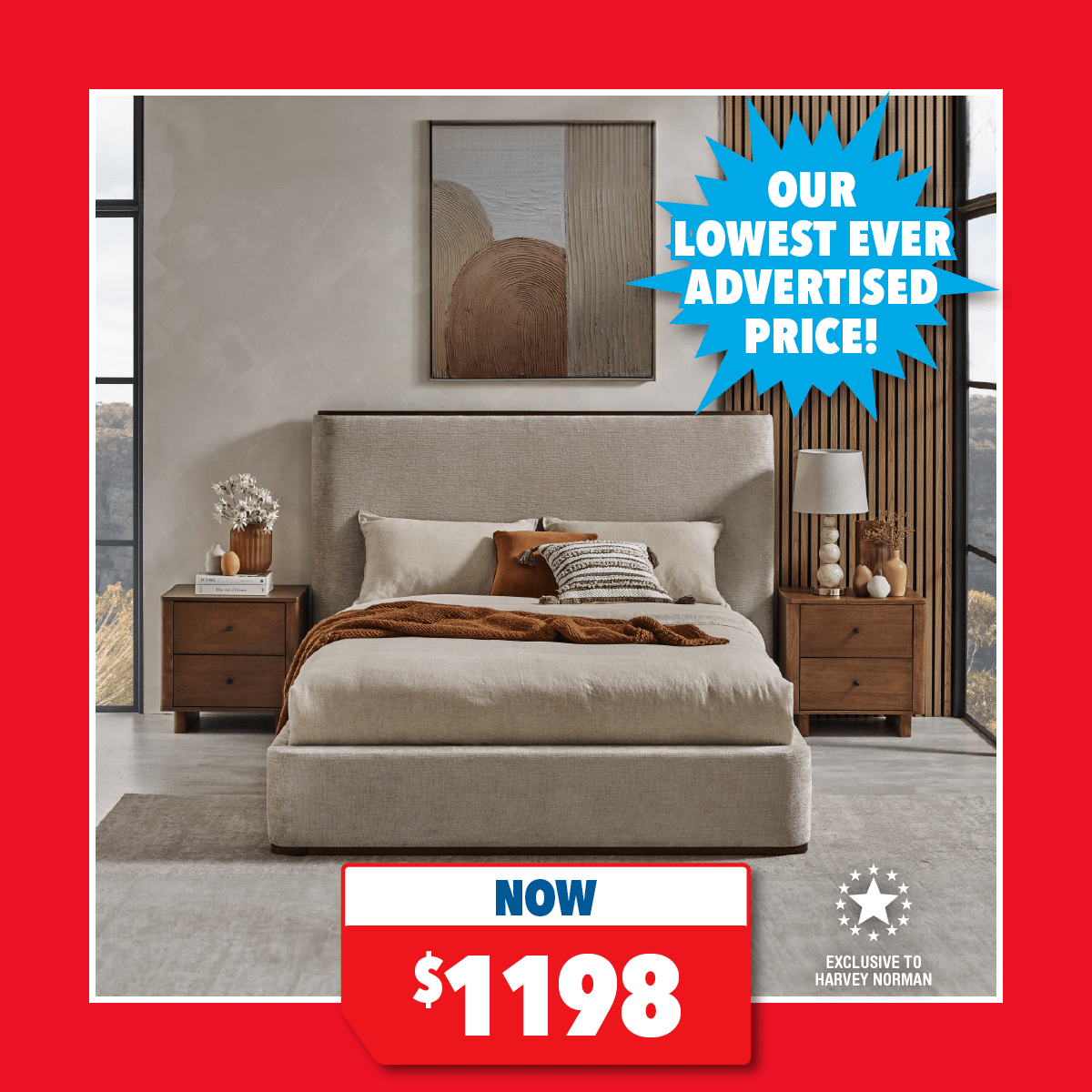 Harrison Queen Upholstered Bed Frame