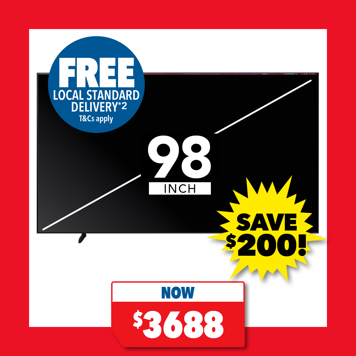 Samsung 98" Smart 4K Crystal UHD TV with Tizen OS