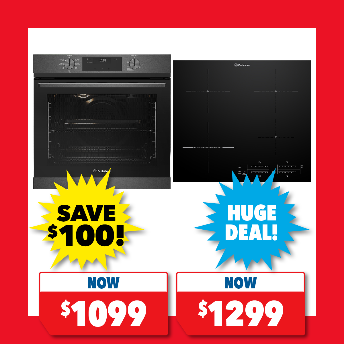 Westinghouse 60cm Built-In Oven & 60cm Induction Cooktop