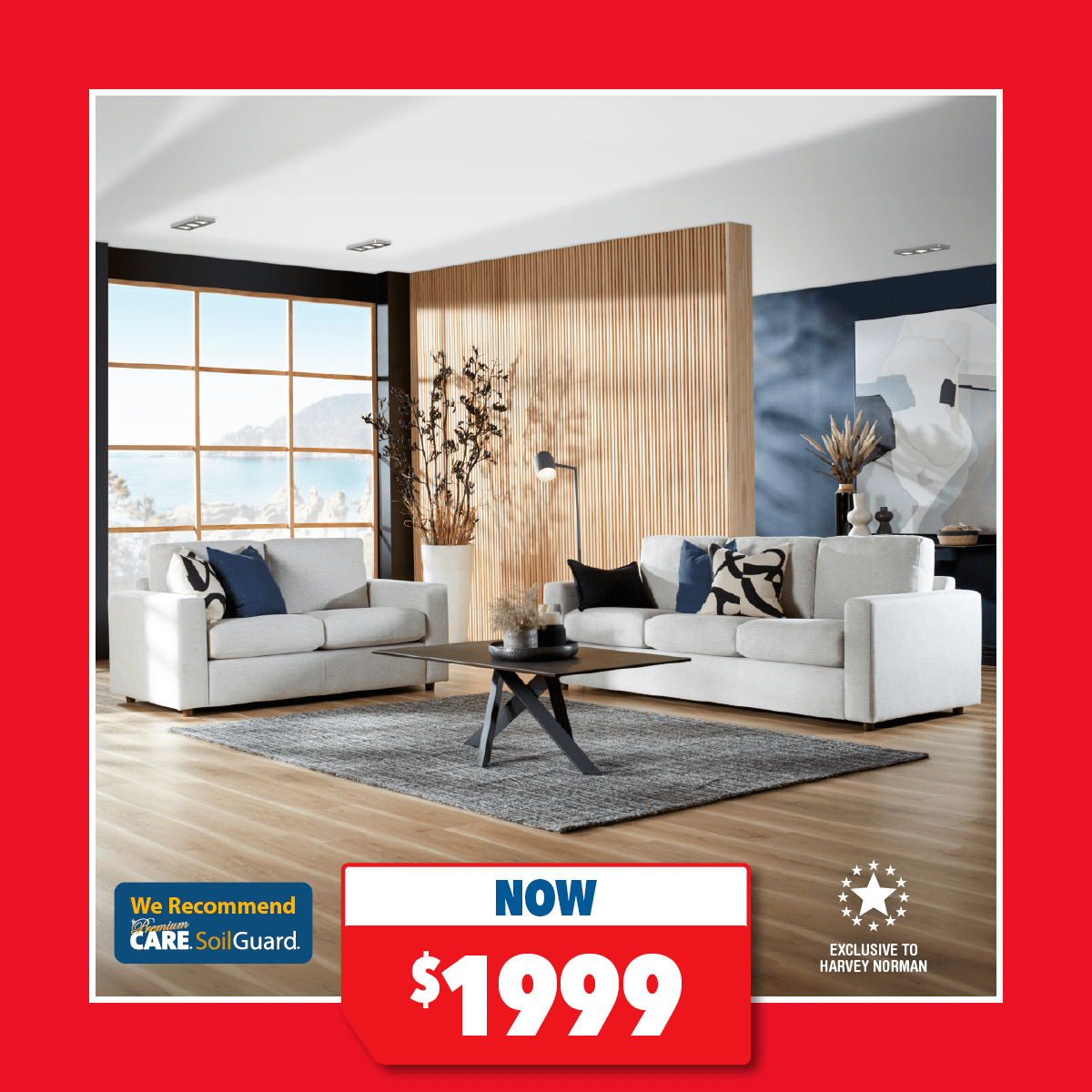 Milan 2-Piece Fabric Lounge Suite