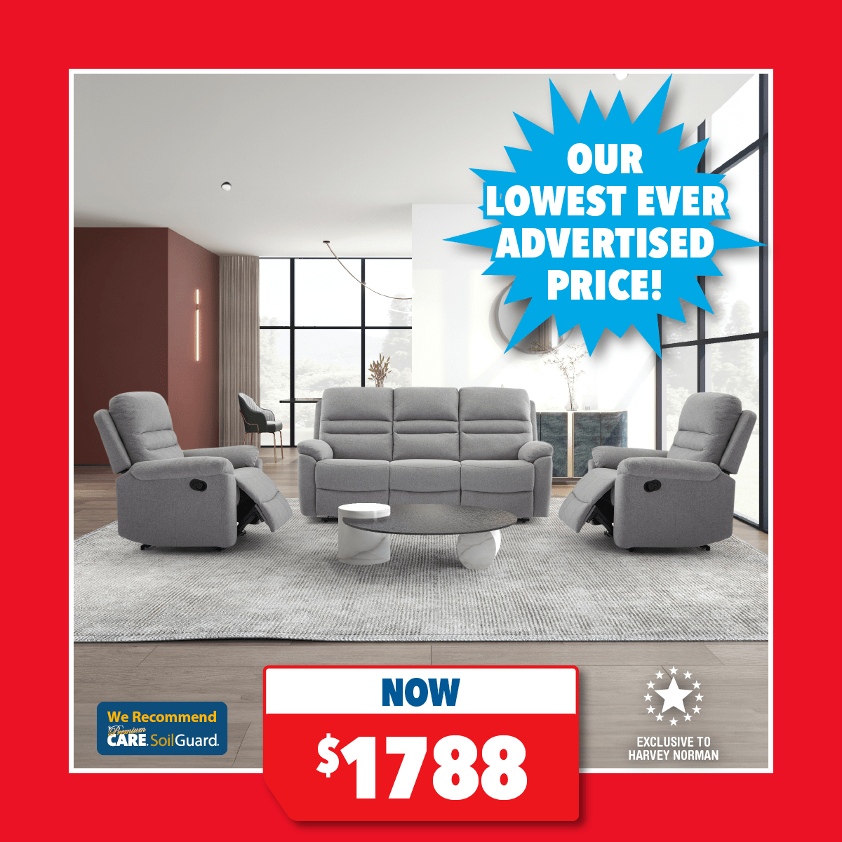 Thorndon 3-Piece Recliner Lounge Suite - 3/1/1 Seater