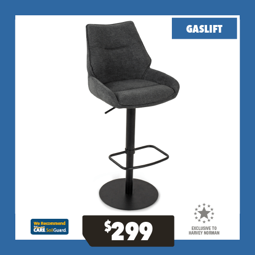 Solfa 810mm Fabric Bar Stool - Charcoal