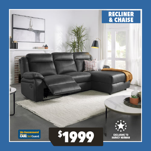 Bentley 3-Seater Fabric Recliner Sofa with Chaise