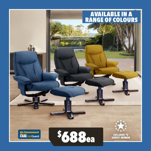 Locarno Fabric Recliner Chair and Footstool