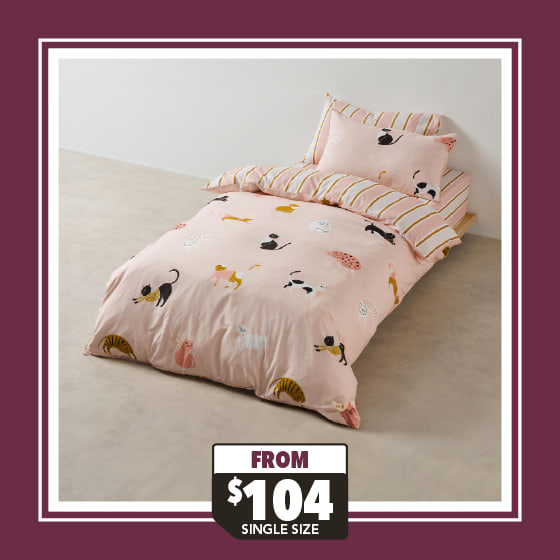 Cats N Bows Duvet Cover Set by Linen House Kids