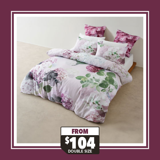Thea Plum Duvet Cover Set by Linen House