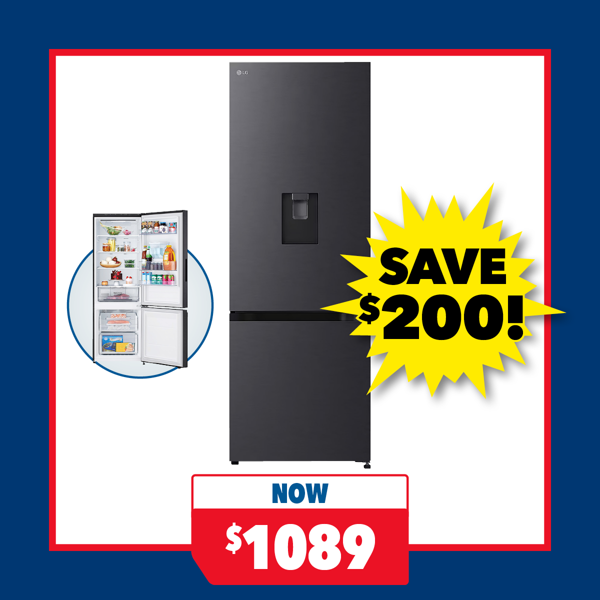 LG 335L Bottom Mount Smart Fridge Freezer