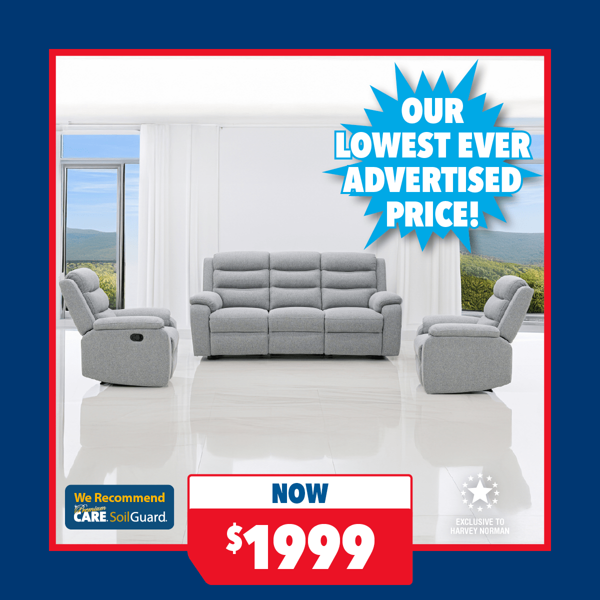 Carlow 3-Piece Recliner Lounge Suite 