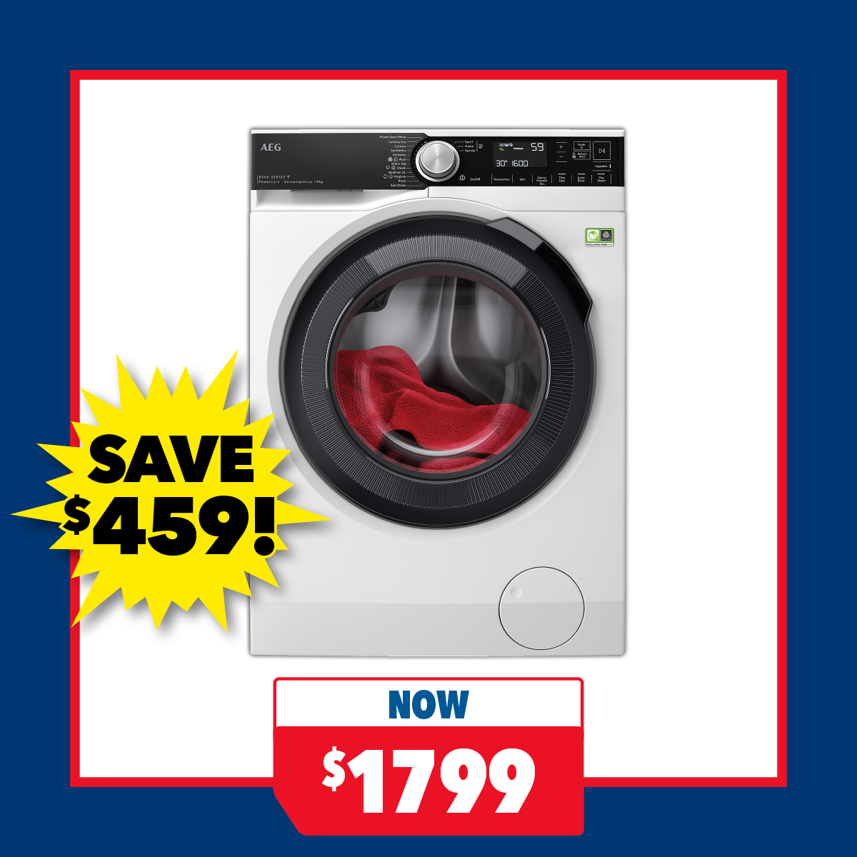 AEG 8kg Front Loader Smart Washing Machine