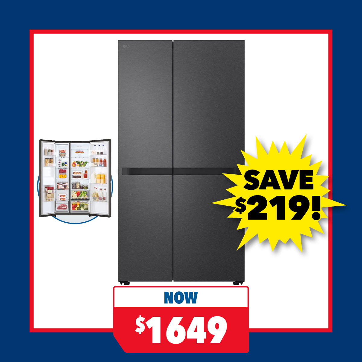 LG 664L Side-by-Side Fridge Freezer