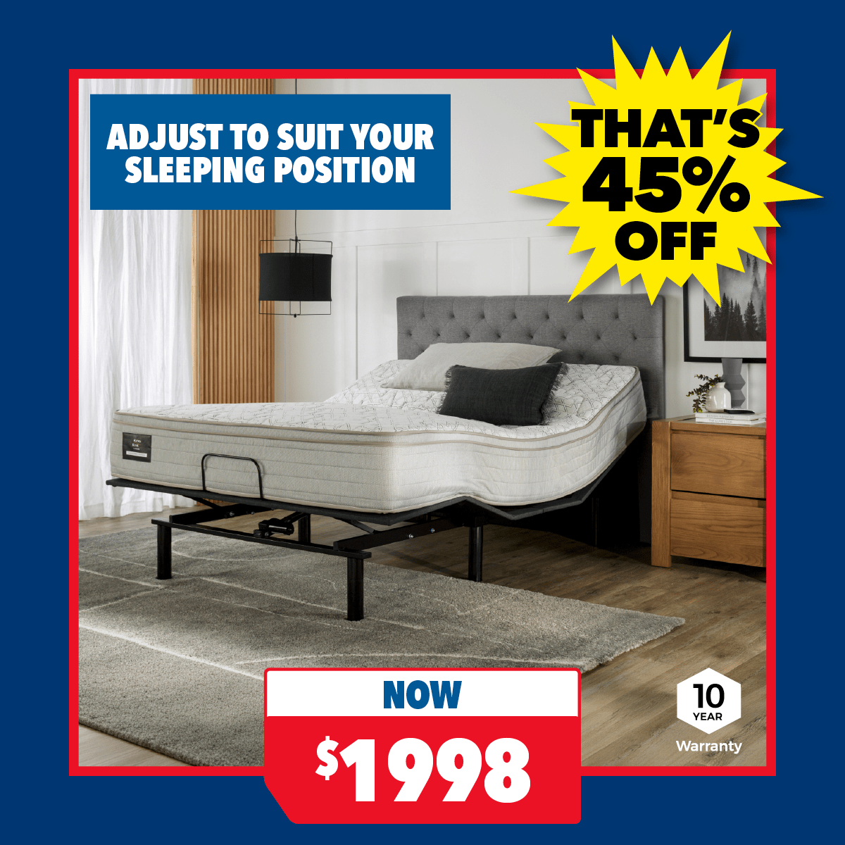 King Koil Conforma Classic II Medium Queen Mattress with Motion Adjustable Base by Tempur