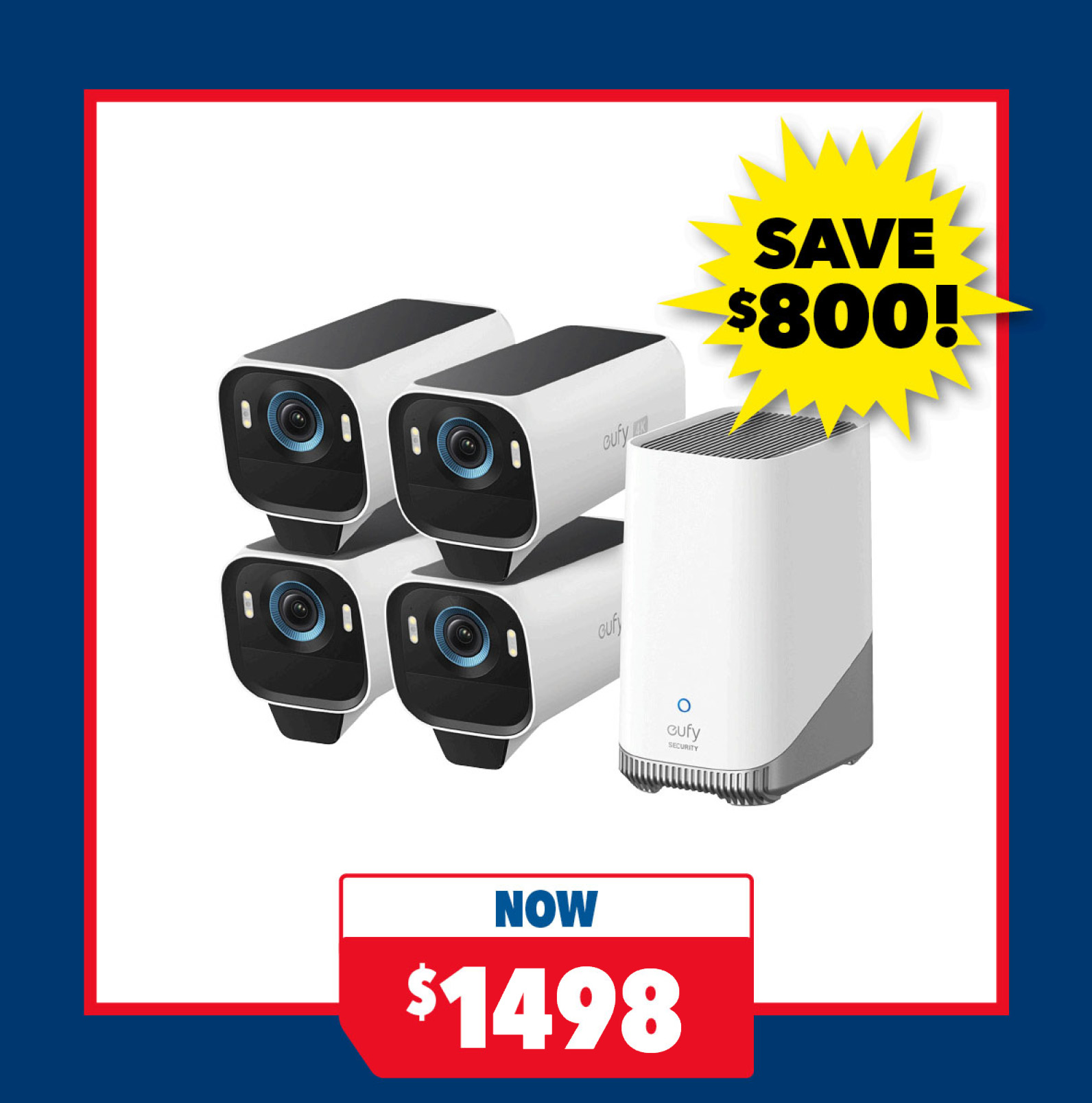 Eufy Cam S3 Pro 4K Security Camera - 4-Pack