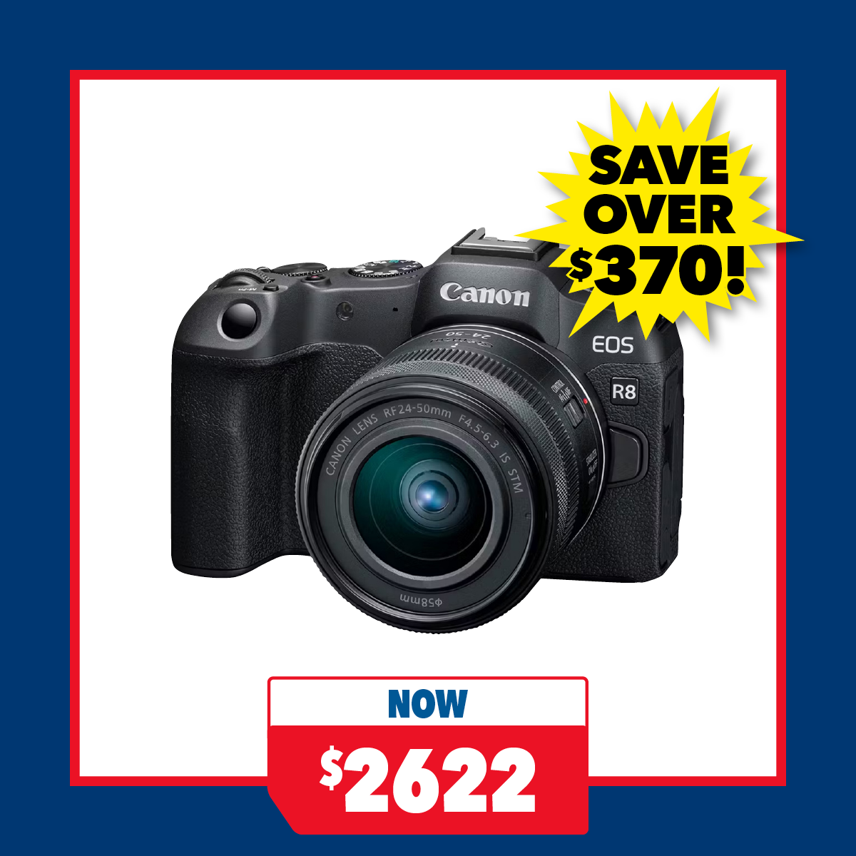 Canon EOS R8 Mirrorless Camera with 24-50mm Lens