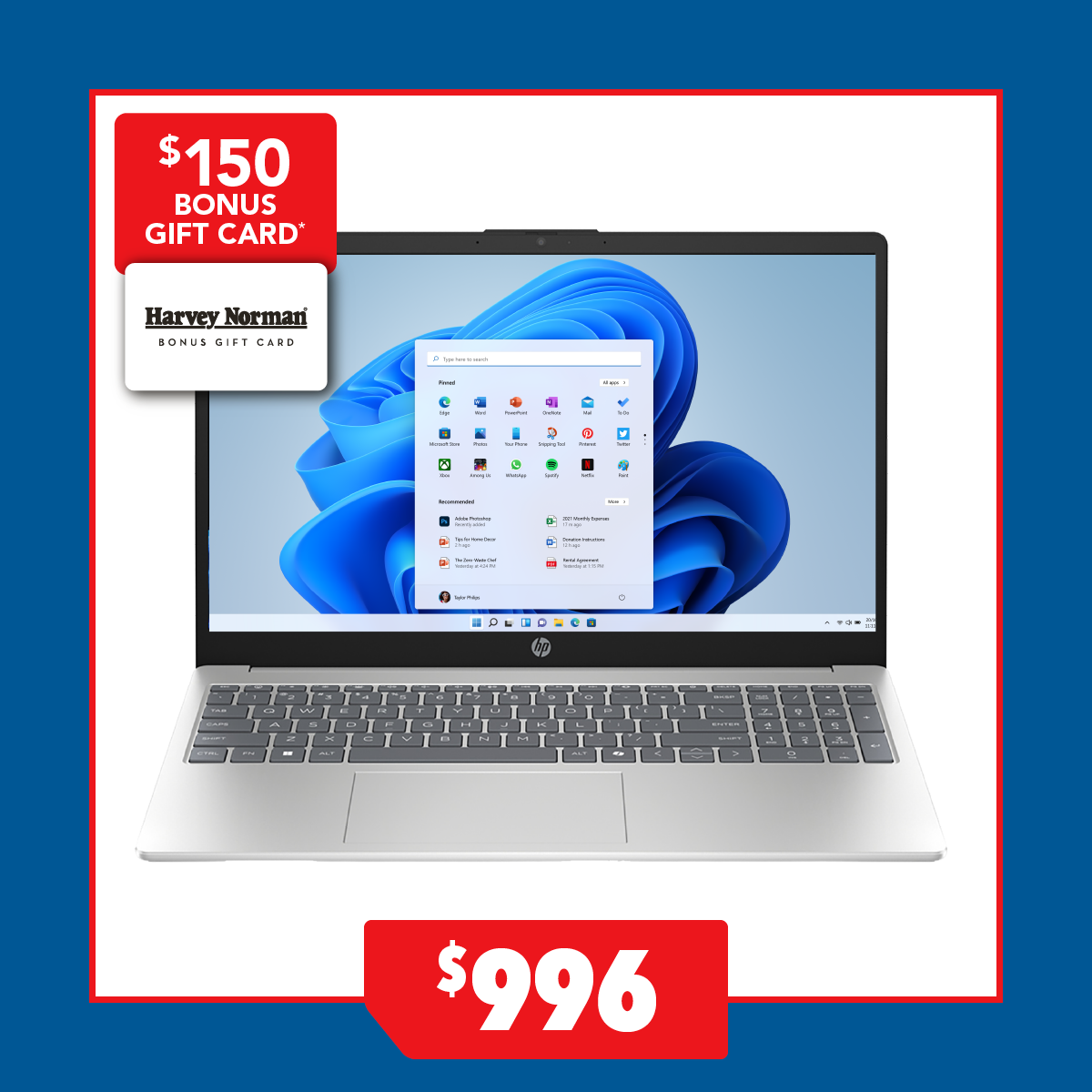 HP 15-FC0790AU 15.6" Laptop - AMD Ryzen3