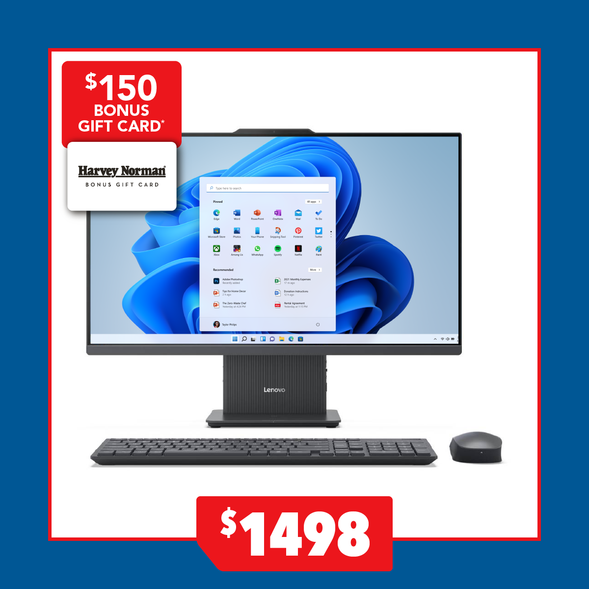 Lenovo IdeaCentre 27" All-in-One Desktop - AMD Ryzen 5