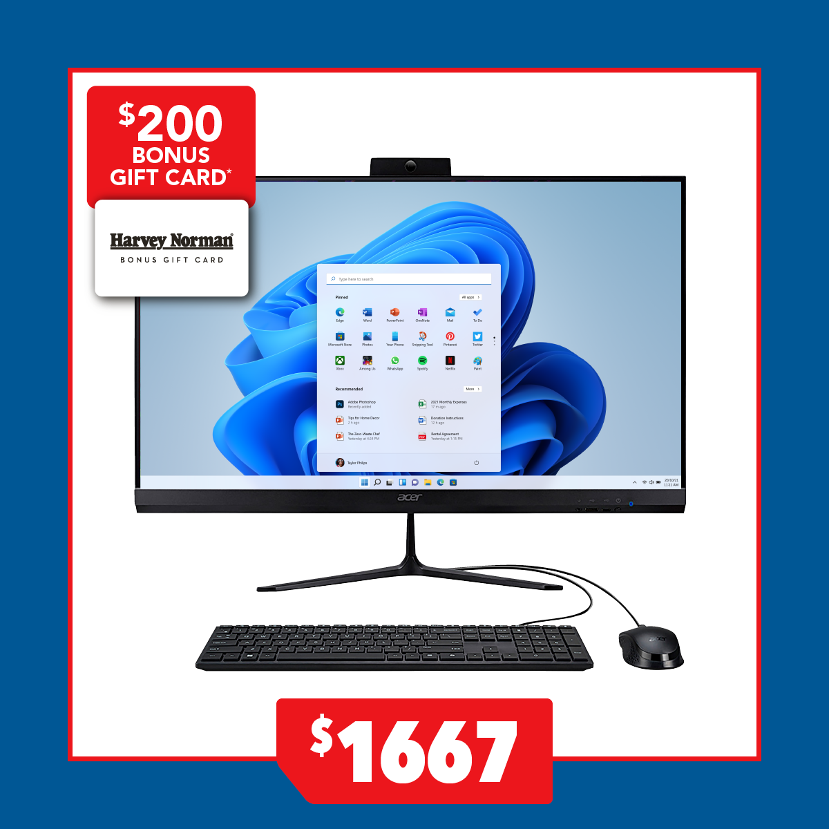 Acer Aspire 27" All-in-One Desktop - Intel Core i7