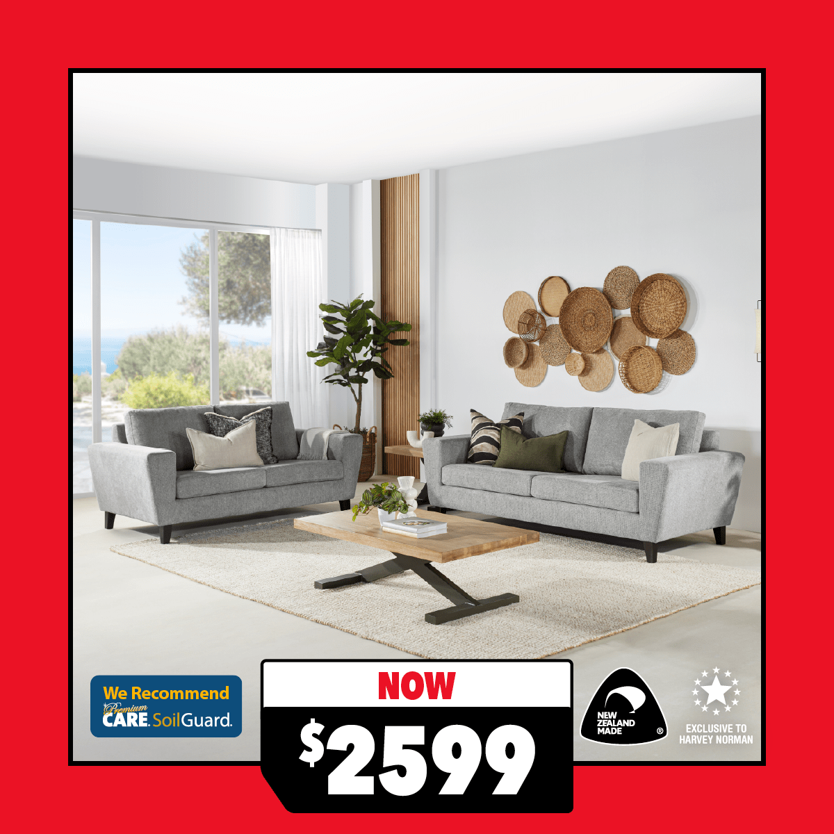 Stratus 2-Piece Fabric Lounge Suite