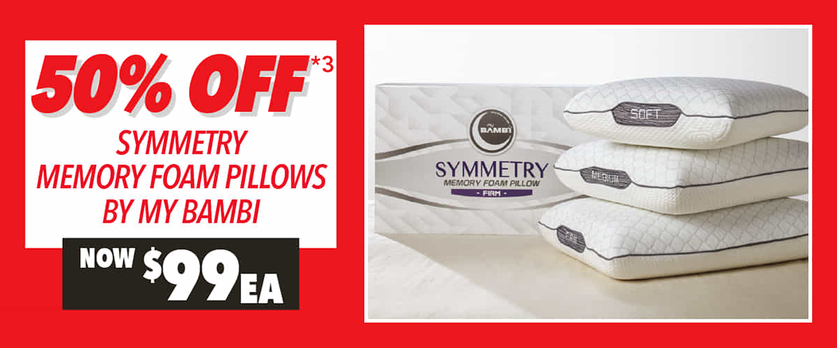 50% off*4 Memory Foam Pillows 