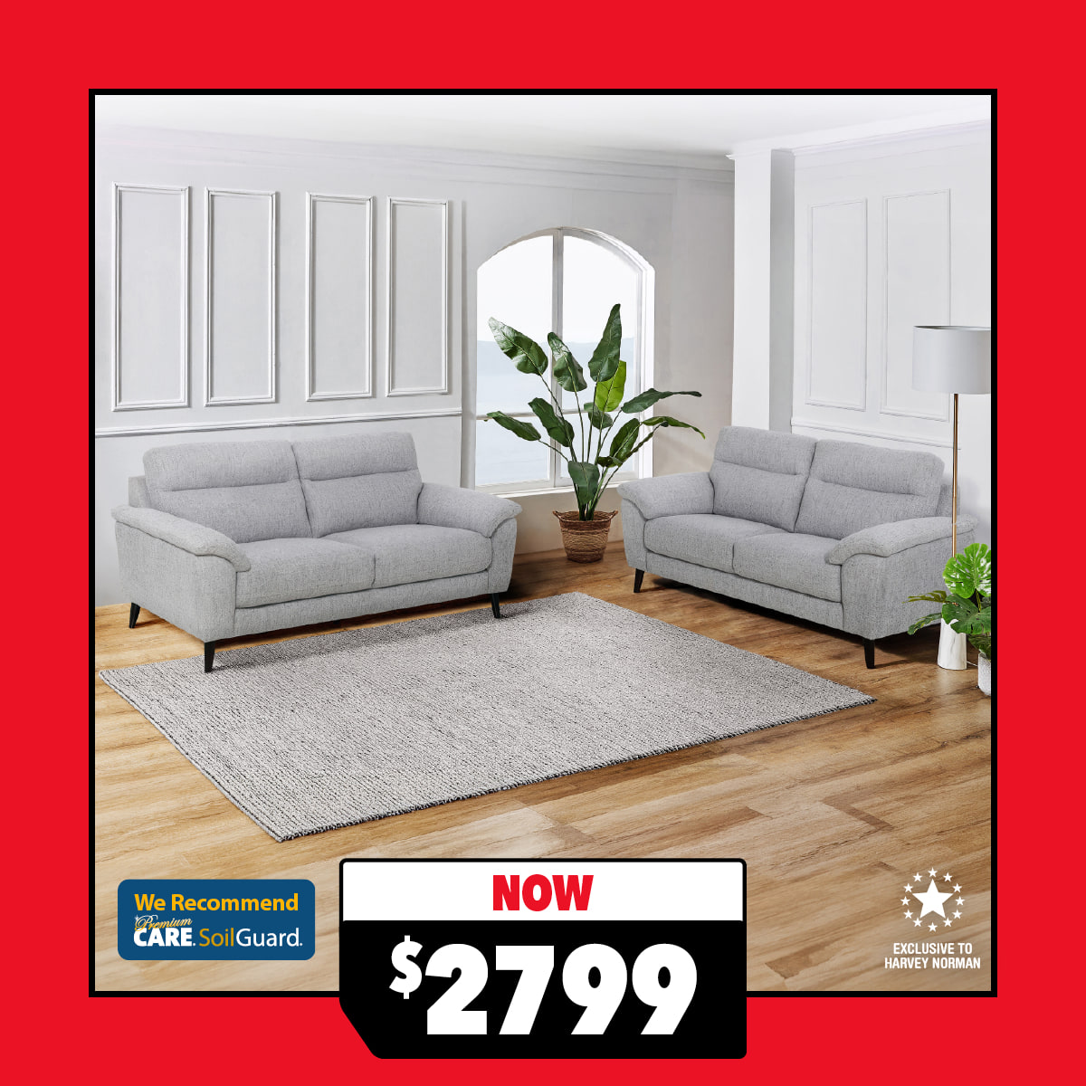 Palma 2-Piece Fabric Lounge Suite