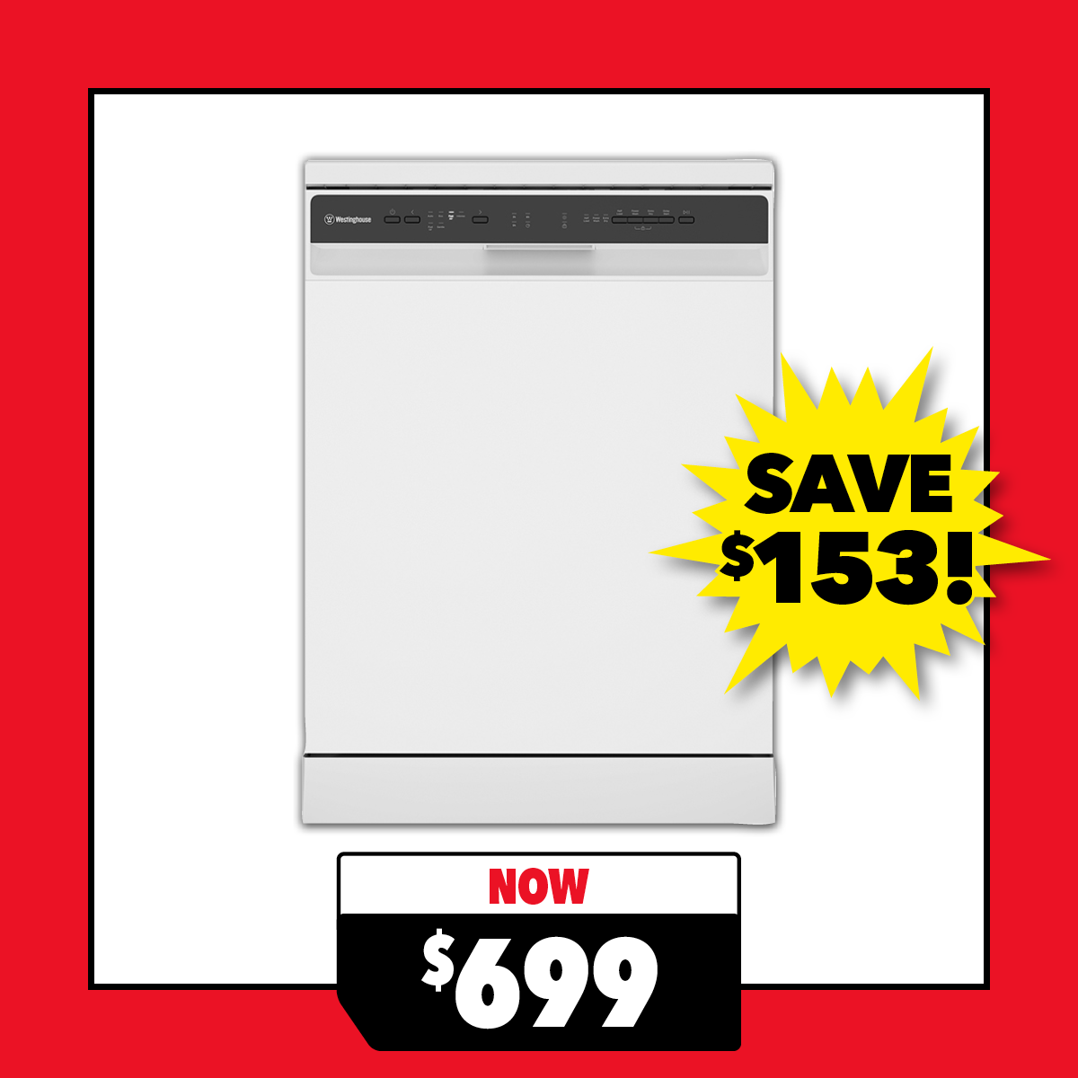 Westinghouse 14 Place Setting Freestanding Dishwasher