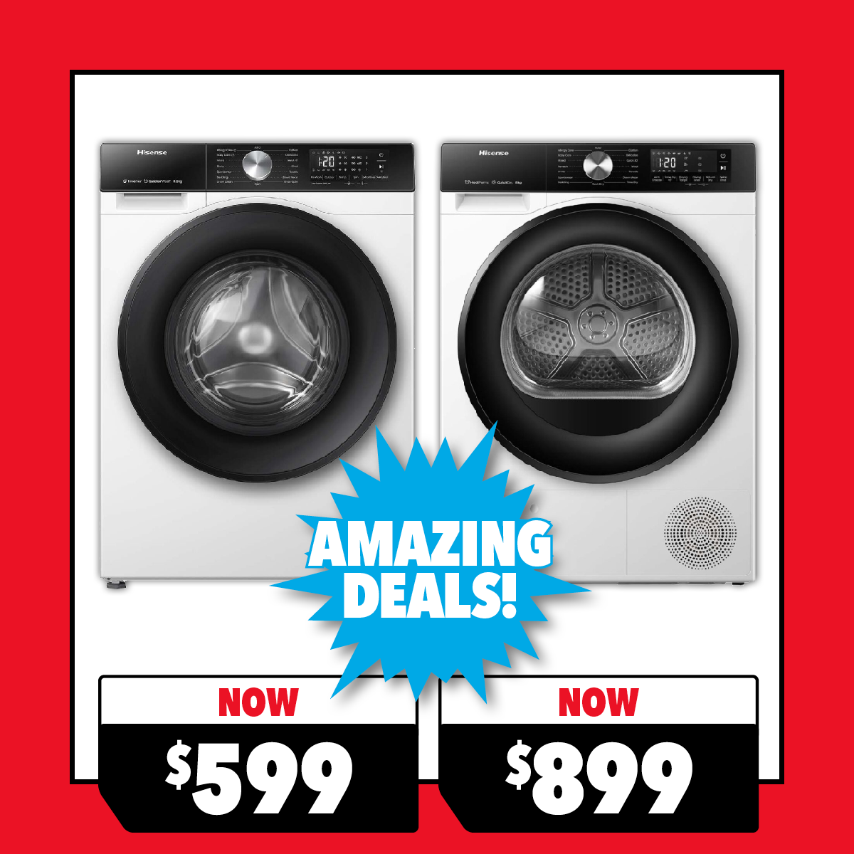 Hisense 8.5kg Washer & 8kg Heat Pump Dryer