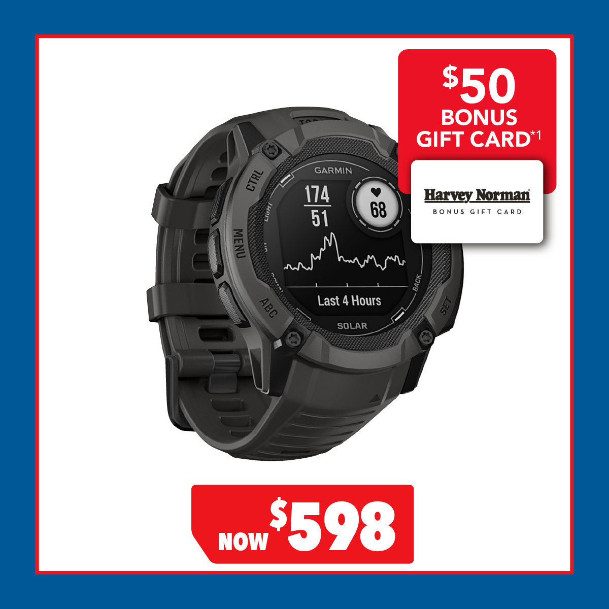 Garmin Instinct 2X Solar Smartwatch - 50mm